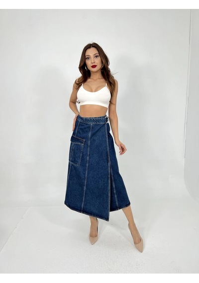 Defymoda 6522 Kot Etek-mavi