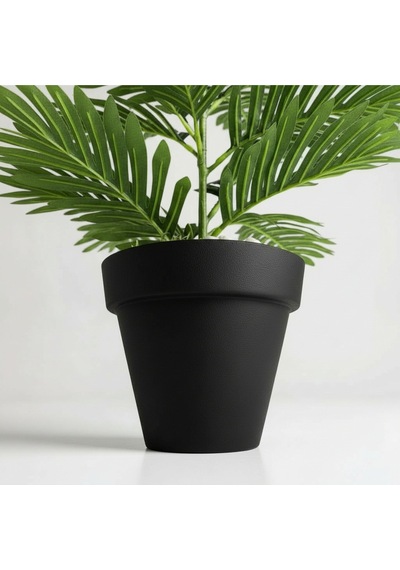 100 Cm Yapay Areca Palmiyesi Premium Dekoratif İç Mekan Bitkisi Siyah Plastik Saksı Yeşil