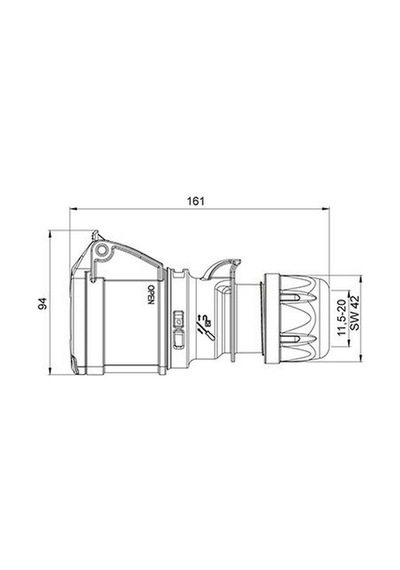 Mete Enerji 3x32a. Ip44 Uzatma Prizi Vidalı Bağl. 406407v