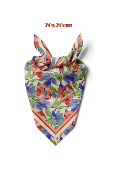 Çiçek Serenadı Desen 70 70cm Bandana/fular Çok Renkli