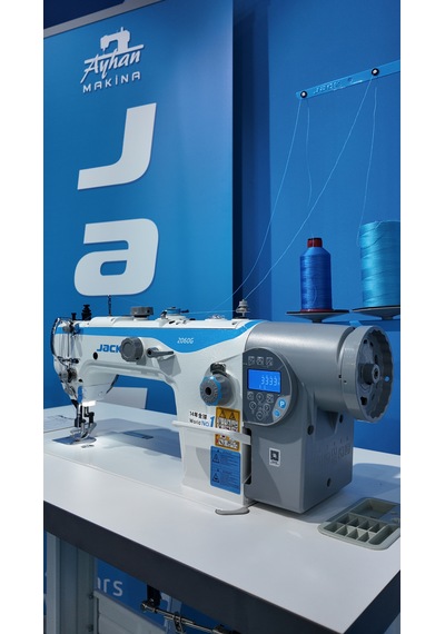 Jack 2060g Full Otomatik Çift Papuç Dikiş Makinası 3'lü Transporrt Sistemli Orta Ayak Yükseklik Ayarlı, 9mm Yok