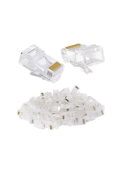 90 Adet Yeni Nesil Delikli Ez Rj45 Cat5/cat6 8p8c Utp Ağ Konnektörü Jack, Standart, Drwlez90a, Şeffaf, Erkek