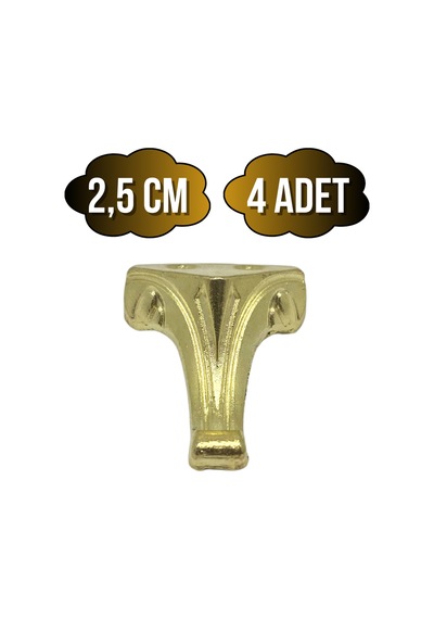 Moda Metal Ayak Çeyiz Ve Hediye Kutusu Mobilya Ayağı 2,5cm Altın 4 Adet Altın