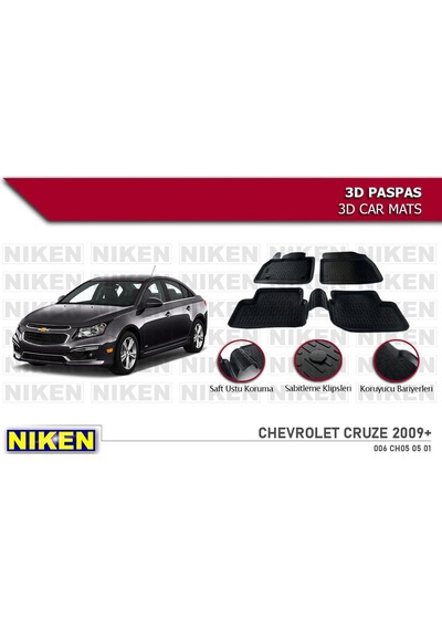 Chevrolet Cruze Havuzlu 3d Paspas Niken Siyah 2009 Sonrası
