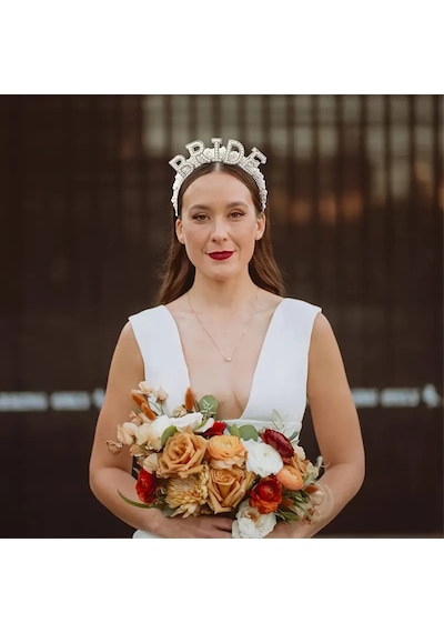 İnci Ve Taş İşlemeli Bride Gelin Tacı