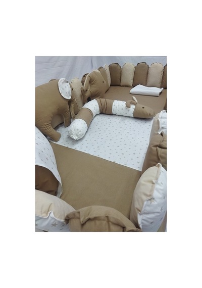 Montessori 100x200 Uyku Seti Piercardin İç Yorgan Ve Nevresim 155x215 Cm, Çift Yönlü Kahve Bej