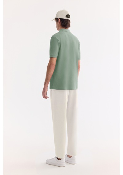 Avva Erkek Mint Yeşil Kıvrılmaz Polo Yaka %100 Pamuk Basic Regular Fit T-shirt B001032