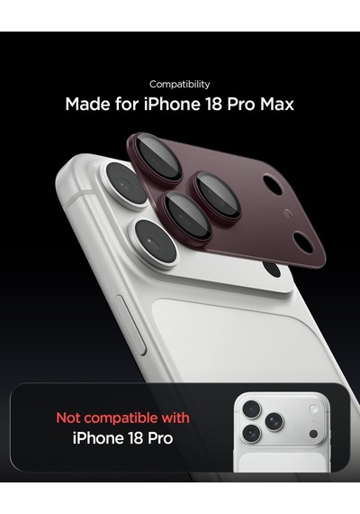 Apple Uyumlu iPhone 18 Pro Max İle Uyumlu Kamera Lens Koruyucu Tam Kaplayan Cam Kolay Kurulum Glas.tr Ez Fit Optik Pro Xl Dark Cherry - Agl12040 Diğer