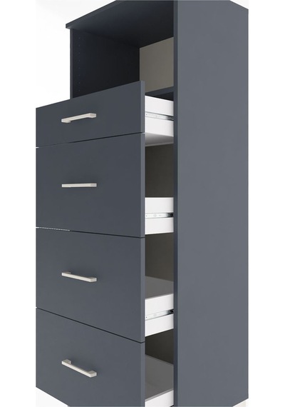 Hyperion Dolap Tek Raflı 4 Çekmeceli 60x44x163 Antrasit-antrasit Antrasit Hyperion Dolap Tek Raflı 4 Çekmeceli 60x44x163 Antrasit-antrasit Antrasit