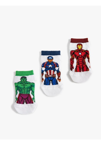 Koton 3 Lü Hulk Ve Iron Man Baskılı Çorap Seti Lisanslı Multıcolor 3skb80006aa Mavi