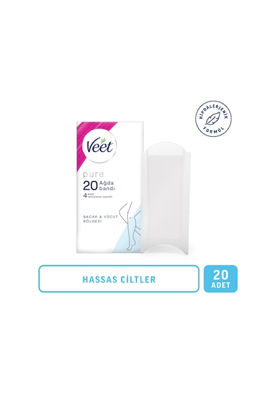 Veet Pure Bacak ve Vücut Bölgesi için Sir Ağda Bandı 20'li