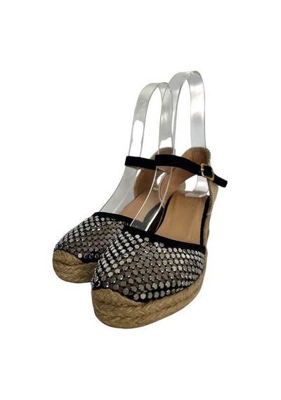 Kemal Tanca 877 T01 Kadın Dolgu Topuklu Espadril Siyah