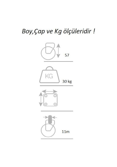 Ofis Koltuğu Tekerleği Koltuk Tekeri 5 Adet Sandalye Tekerleği Dö