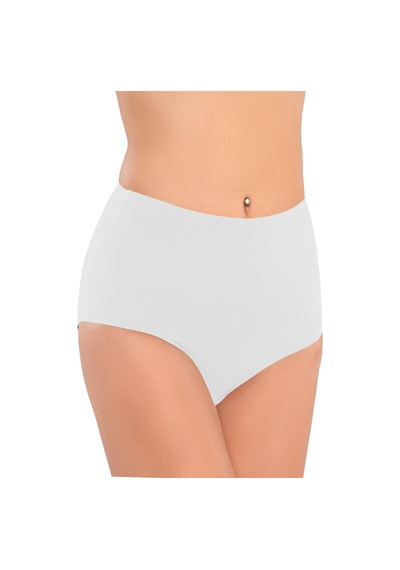 Findit Yüksek Bel Beyaz Yapıştırma Lazer Kesim Slip Korse Külot