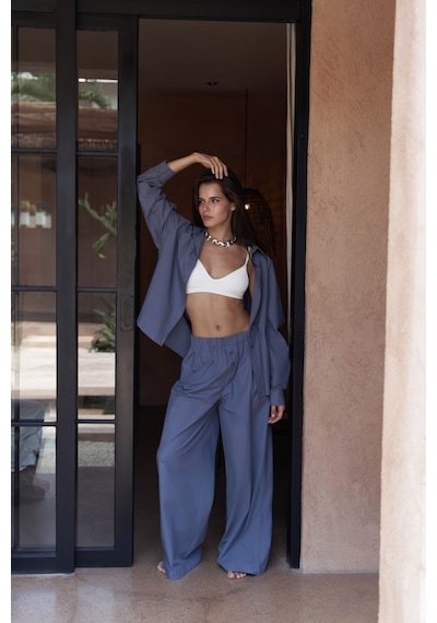 Mai Collection Mai Studios Co. Mirabella İndigo Gömlek Pantolon Takım İndigo