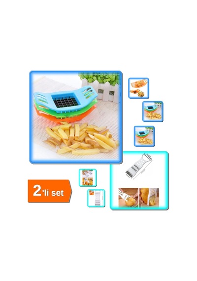 Patates Dilimleyici + Rende Soyacak 5 Fonksiyonlu Sebze Meyve Soyucu Doğrayıcı - 2li Set Grc6pe Çeli Diğer