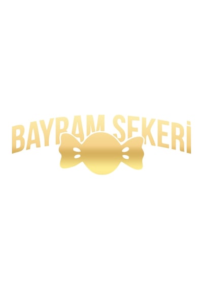 Bayram Şekeri Araba Sticker 17x17 Cm Gold