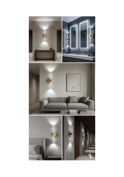 Bubbleflux Small 31 Cm Modern Tasarım Led Aplik - Duvar Lambası - Gold - Elektrikli - Kumandalı - Beyaz Led Gold Elektrikli Kumandalı