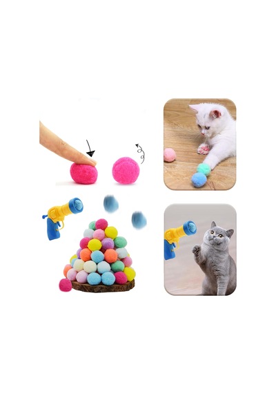 Microcase Peluş Top Atan Kedi OyuncağıAtma Tabancası Al4299 Mavi - Turuncu