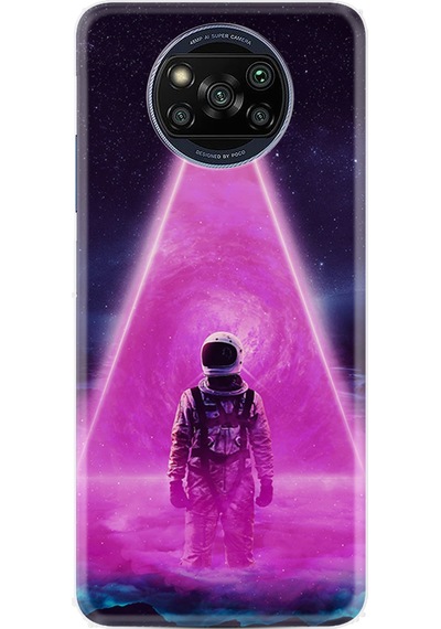 Xiaomi Poco X3 Pro Kılıf Resimli Desenli Silikon Platinium Series Astro Purple 1890