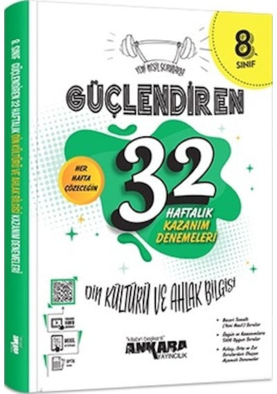 8. Sınıf Din Kültürü ve Ahlak Bilgisi Güçlendiren 32 Haftalık Kazanım Denemeleri- Ankara Yayıncılık