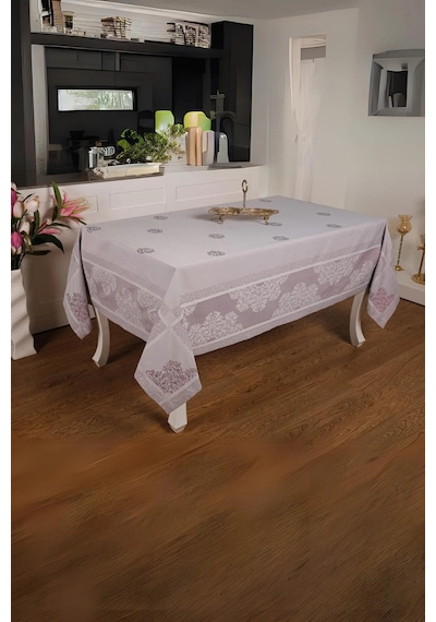 Viyana Lüx Jakar Kumaş Mor Masa Örtüsü Dikdörtgen 160x320 Cm - 1115 Çok Renkli