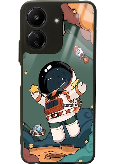 Xiaomi Redmi 13c Anime Astronot Tasarımlı Glossy Telefon Kılıfı Çok Renkli