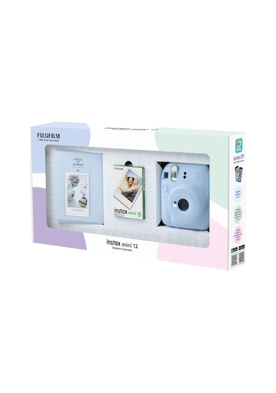 Fujifilm Instax Mini 12 Fotoğraf Makinesi + 10'lu Film + Pvc Albüm Bundle Box Mavi