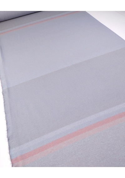 Mavi Gri Pembe Enine Çizgili Pano Desen Jakarlı İnterlok Kumaş Hırkalık & Kazaklık 150x100cm Her Pano -12381 Mavi,gri,pembe