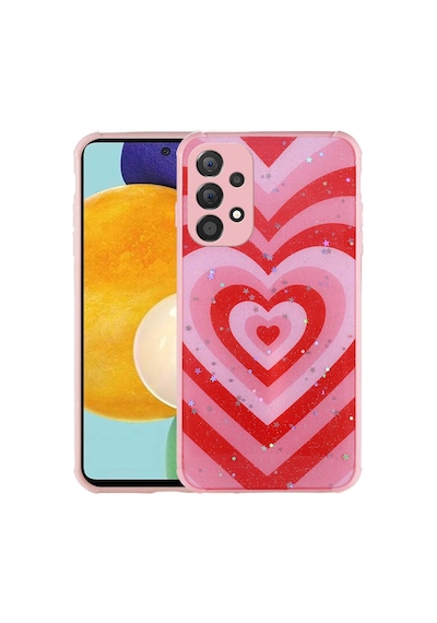 Zore Galaxy A32 4g Kılıf Simli Desenli Kamera Korumalı Parlak Ogaa Popy Kapak - Kalp