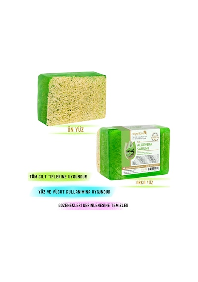 Organicsun Doğal Kabak Lifli Aloe Vera Sabunu 2 x 120 G