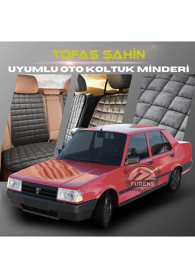 Tofaş Doğan Antrasit Renk Tay Tüyü Cepli & Terletmez Sırtlı Oto Koltuk Minder Seti - Koltuk Koruma Kılıfı Ön & Arka Tam Set
