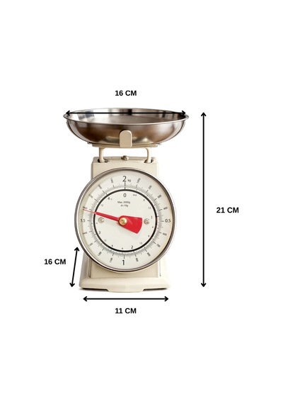 90 S Style Retro Analog Mutfak Terazisi 2 Kg Kapasiteli Mutfak Tartısı Diğer