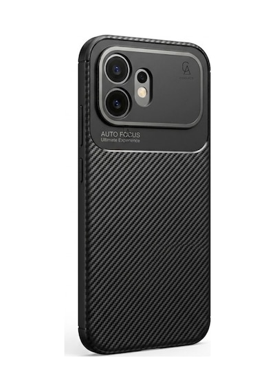 Honor 600 Uyumlu Kılıf Karbon Tasarım Kamera Korumalı Silikon Telefon Kılıfı Kapak Siyah