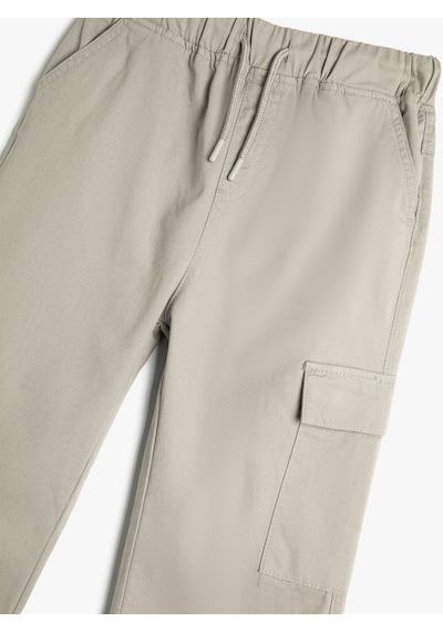 Koton Kargo Jogger Pantolon Cepli Beli Bağlamalı Gri 4skb40008tw 4SKB40008TW031 Gri