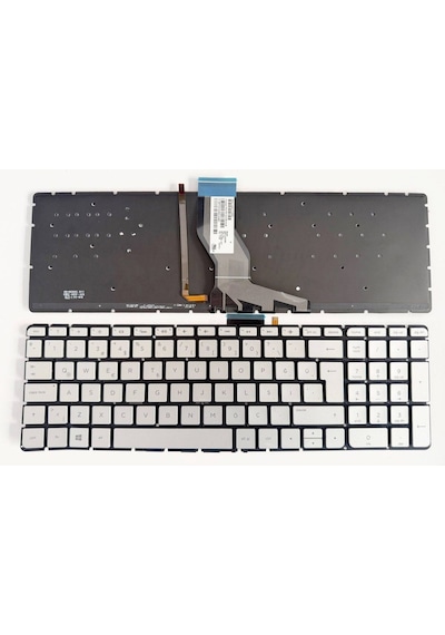 Hp Pavilion 15-ab000nt Klavye Gri Gümüş Renk Aydınlatmalı Işıklı Tuş Takımı
