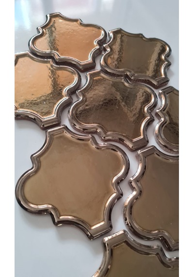 Armada Çini 12x12 Ottoman Rölyefli Arabesk Bronz Çini