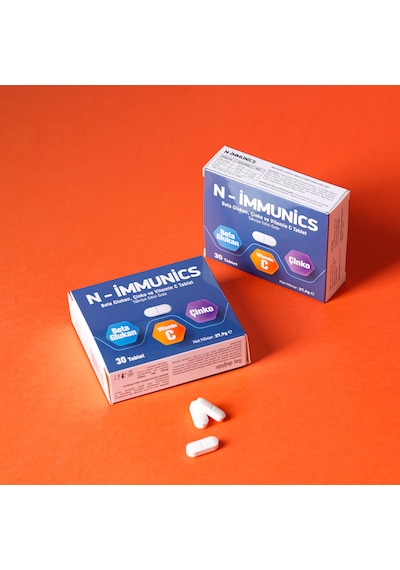 N-immunics Vitamin C Beta Glukan ve Çinko İçeren Takviye Edici Gıda 30 Tablet