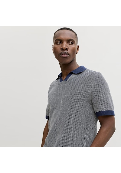Jack & Jones Erkek Regular Fit Split Yaka Triko Tisört - Heaston - 12294733 Naval Academy