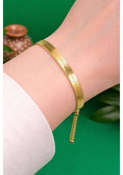 Xuping 14 Ayar İtalyan Yassı Model Bileklik Gold