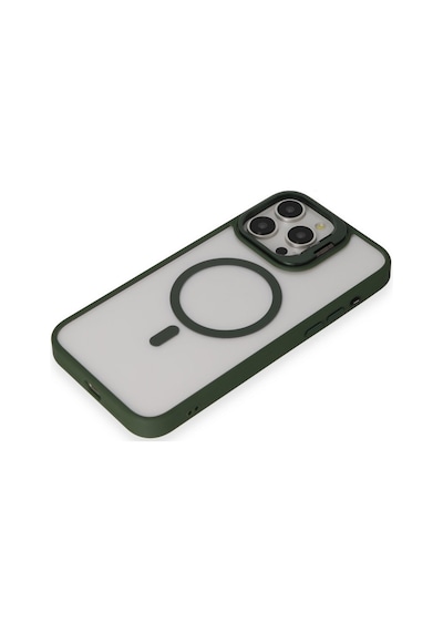 Joko Apple iPhone Uyumlu  15 Pro Max Uyumlu Kılıf Roblox Lens Magsafe Standlı Kapak - Koyu Yeşil