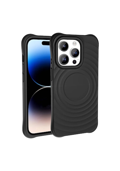Kilifone - İphone 14 Pro Uyumlu Kılıf Magsafe Özellikli Airbagli Mat Görünümlü Hepi Kapak - Gri - T32161