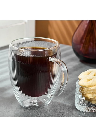 Lineo Çift Cidarlı Kupa 350 Ml Beyaz - Çok Renkli