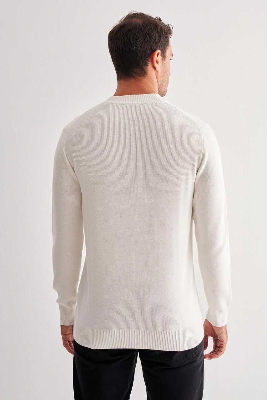 Açık Krem Yarım Balıkçı Yaka Uzun Kol Cepsiz Comfort Fit Casual Pamuklu Triko Kazak 1012255203 Açık Krem Açık Krem Yarım Balıkçı Yaka Uzun Kol Cepsiz Comfort Fit Casual Pamuklu Triko Kazak 1012255203 Açık Krem