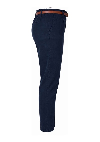 Trender Kemerli Lacivert Kadın Pantolon 5335
