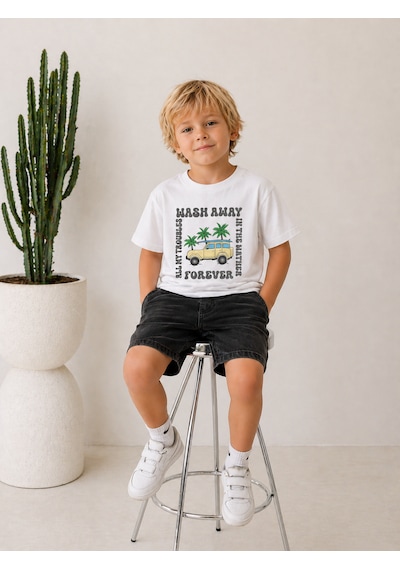 Baby Lory Kids Store Erkek Çocuk Araba Baskılı T-shirt Beyaz