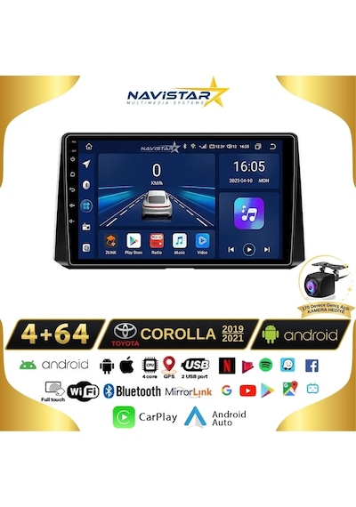 Toyota Corolla 2019-2021 Model 4gb + 64gb Android 13 Kablosuz Ca