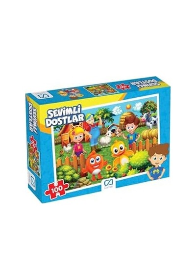 Sevimli Dostlar 100 Parça 34x24cm Çocuk Puzzle Yapboz Serisi