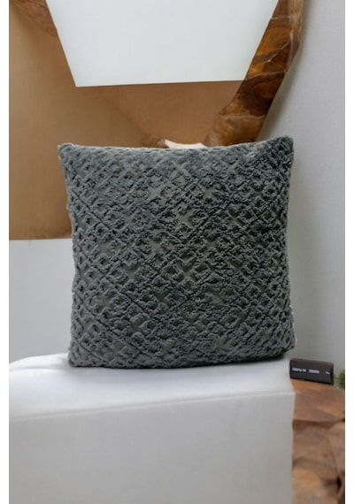 Bohem 4'lü Dekoratif Yastık Kılıfı Kırlent Kılıfı 45x45 Cm Gri Otantik Desen Gri