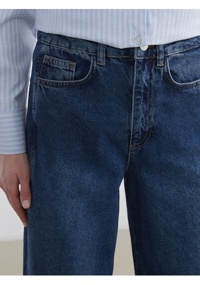 Lcw Studıo İndigo Baggy Fit Kadın Jean Pantolon